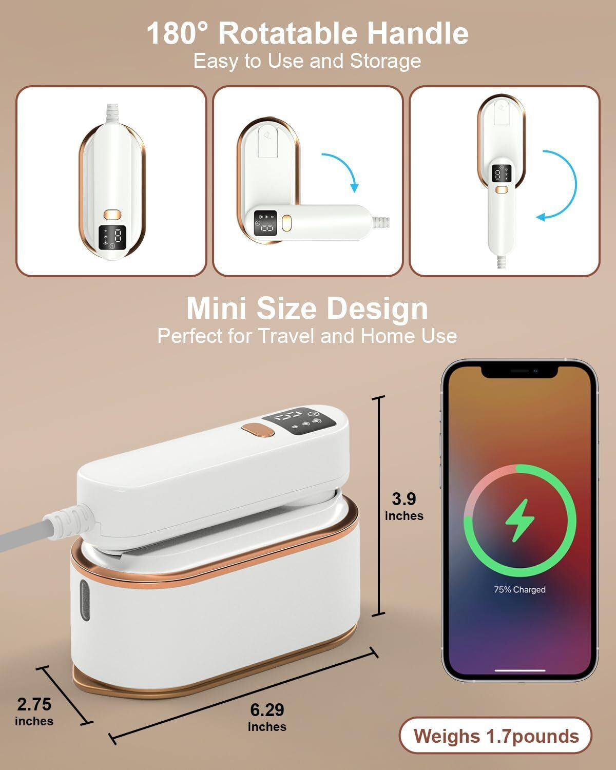 1200W Handheld Size Portable Travel Steamer Iron